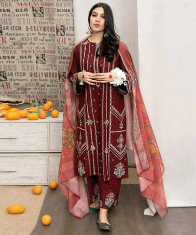 3PC Embroidered MM0045
