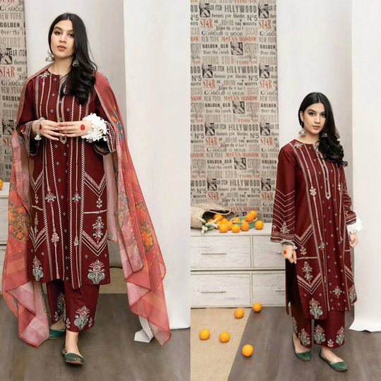 3PC Embroidered MM0045