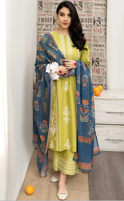 3PC Embroidered MM0040