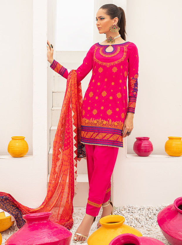 3PC Embroidered MM0037
